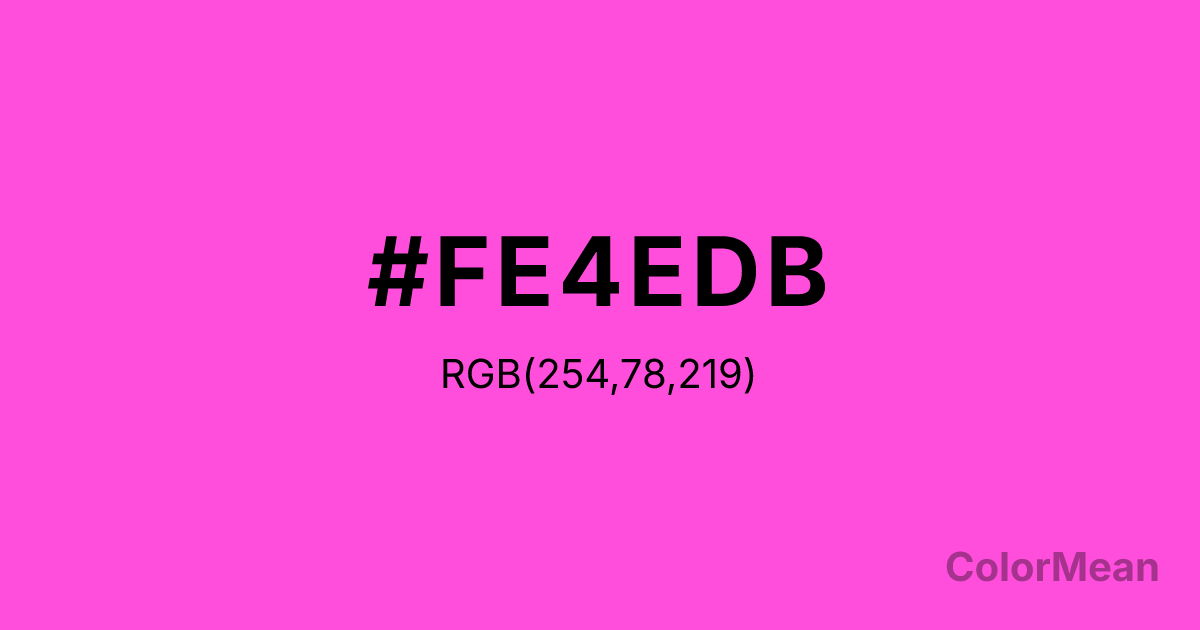 Color swatch image showing #FE4EDB with RGB(254,78,219) values