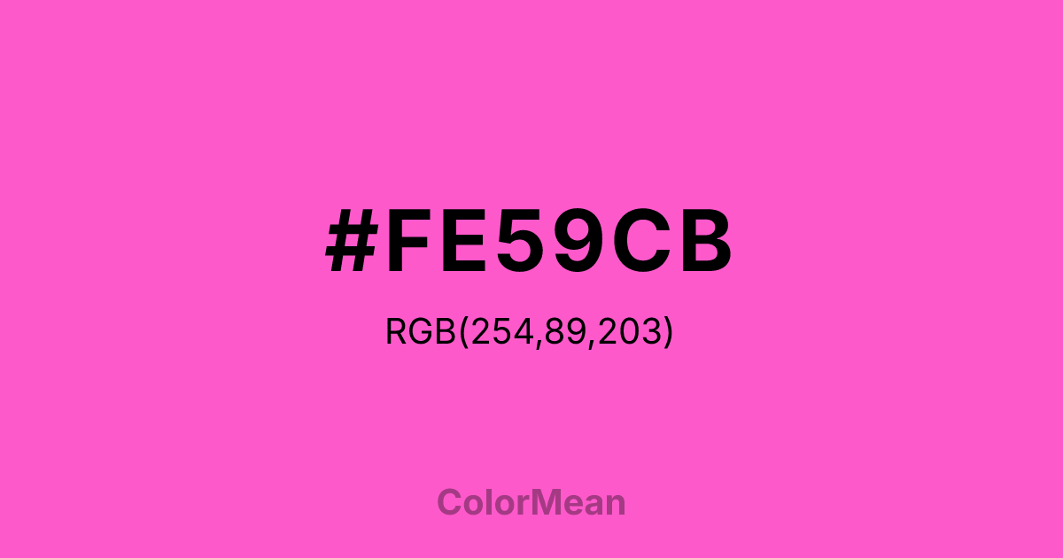 Color swatch image showing #FE59CB with RGB(254,89,203) values