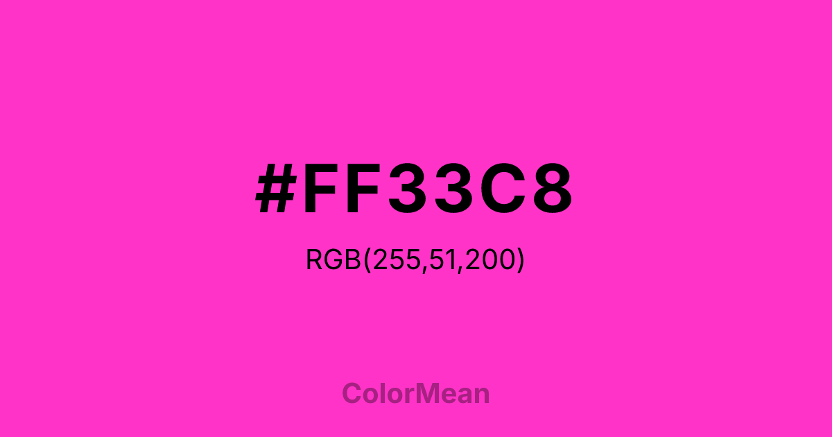 Color swatch image showing #FF33C8 with RGB(255,51,200) values