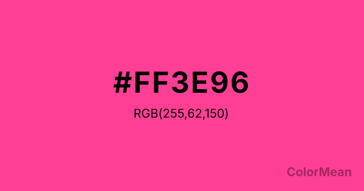 Color swatch image showing Violet Red 1 (#FF3E96) with RGB(255,62,150) values