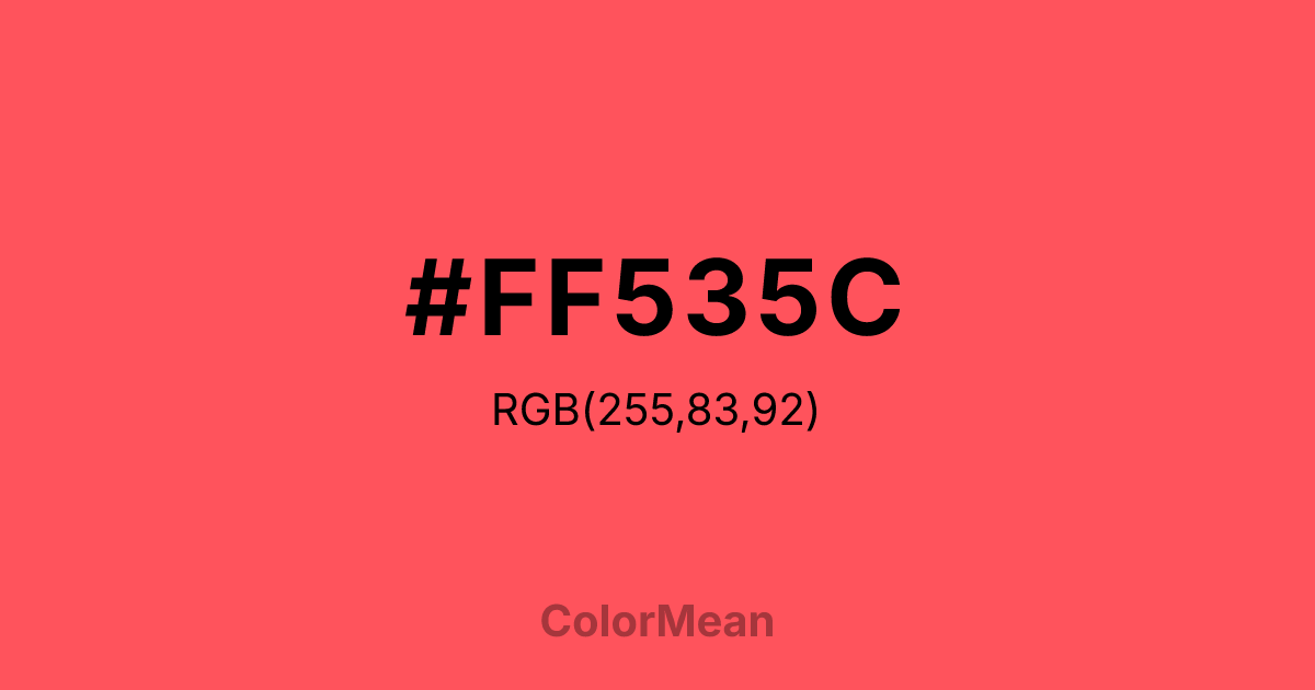 Color swatch image showing #FF535C with RGB(255,83,92) values