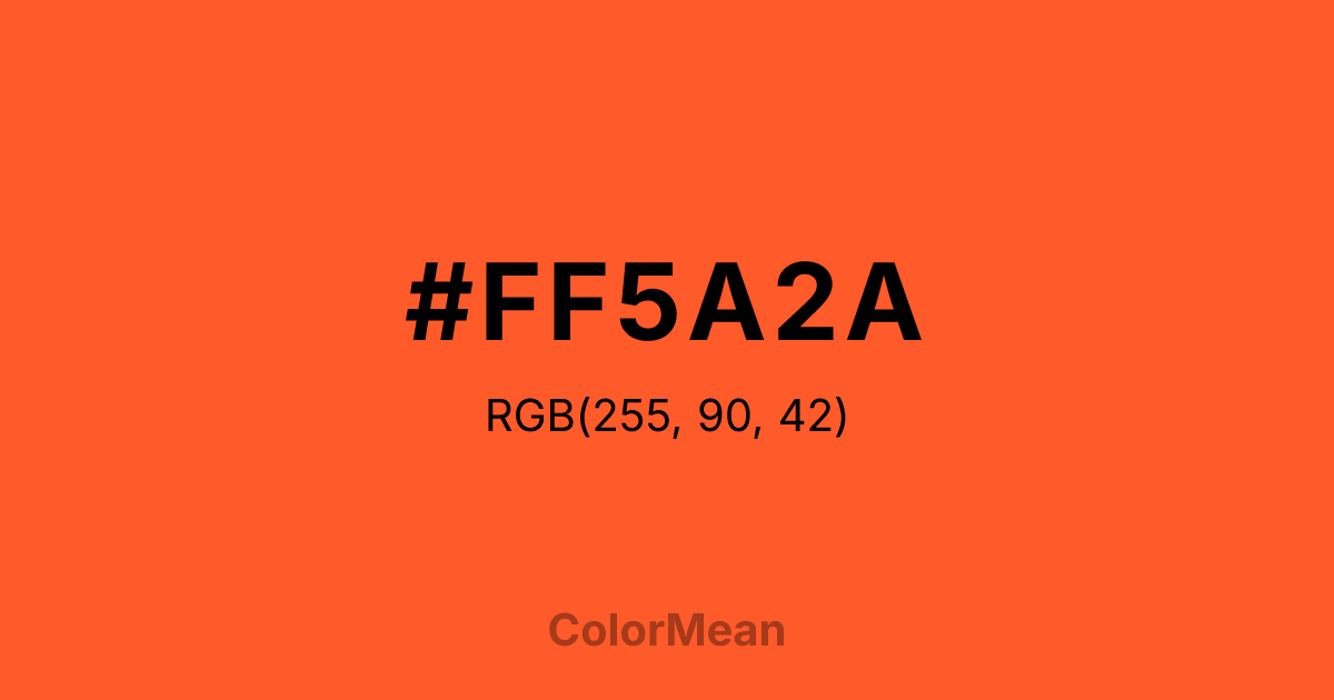 Color swatch image showing #FF5A2A with RGB(255,90,42) values
