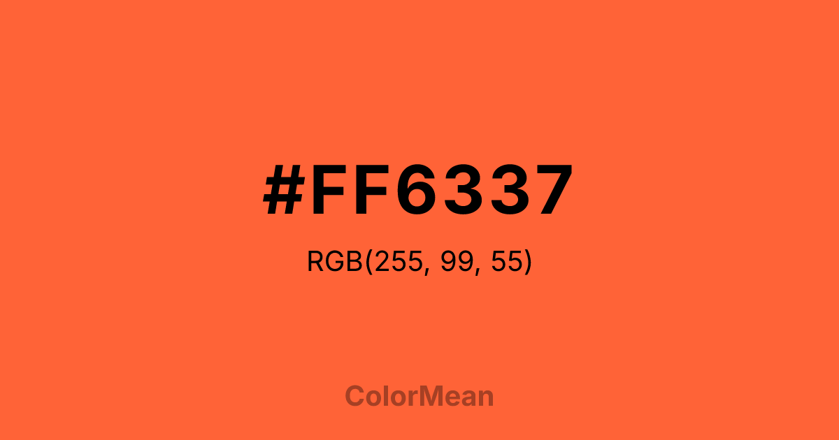 Color swatch image showing #FF6337 with RGB(255,99,55) values