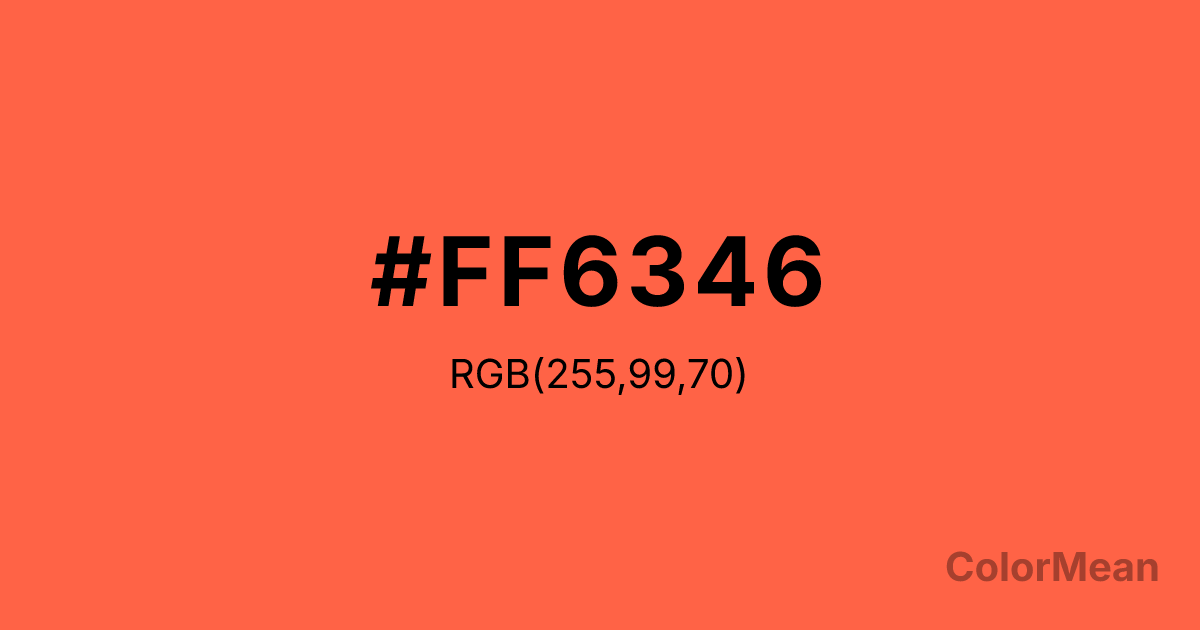 Color swatch image showing #FF6346 with RGB(255,99,70) values