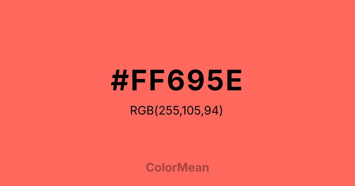 Color swatch image showing #FF695E with RGB(255,105,94) values