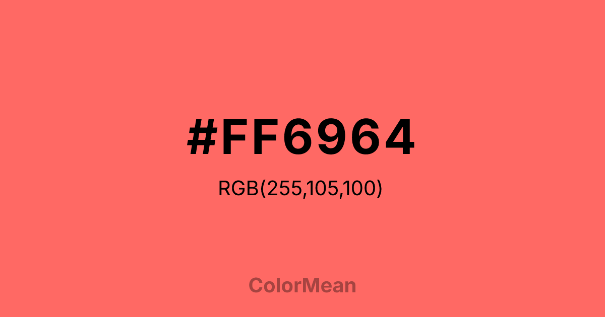 Color swatch image showing #FF6964 with RGB(255,105,100) values