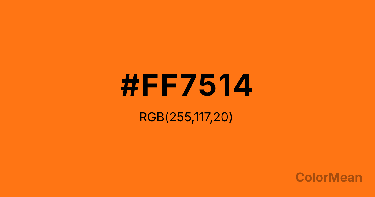 Color swatch image showing Pastel Orange (#FF7514) with RGB(255,117,20) values