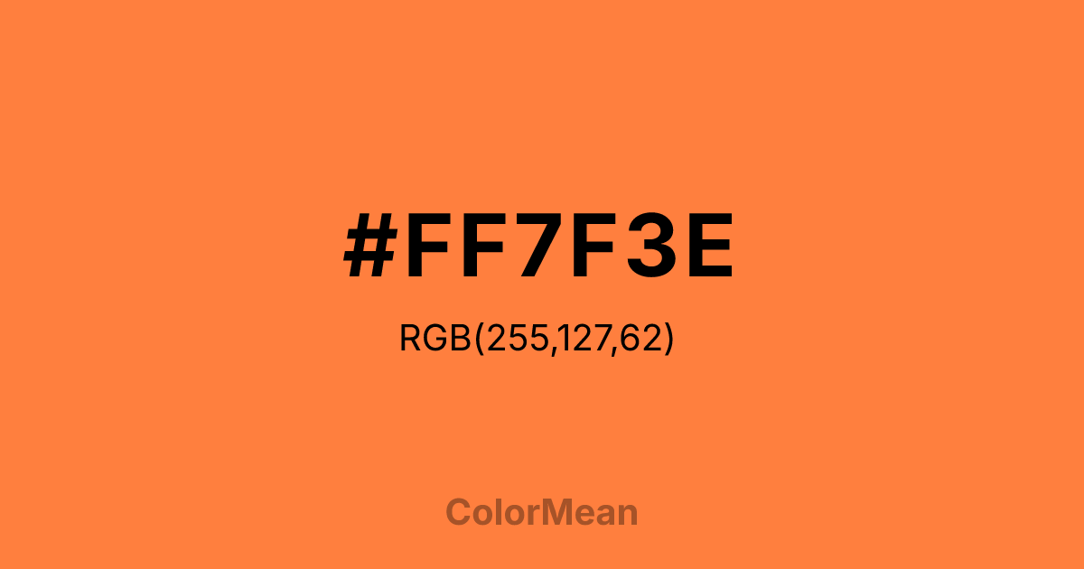 Color swatch image showing #FF7F3E with RGB(255,127,62) values