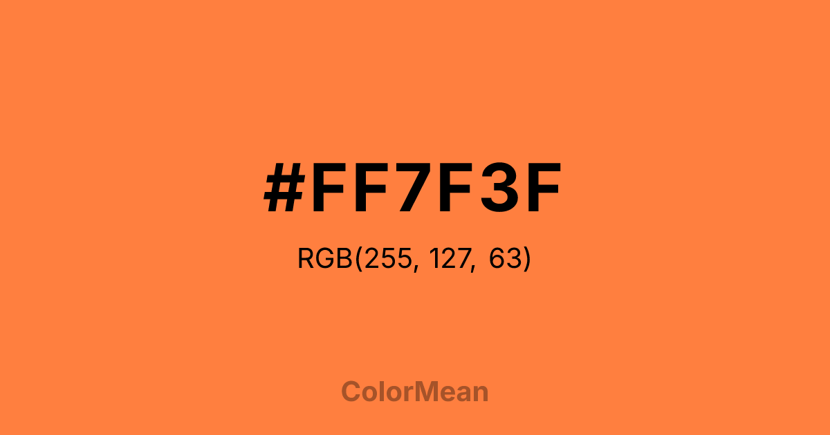 Color swatch image showing #FF7F3F with RGB(255,127,63) values