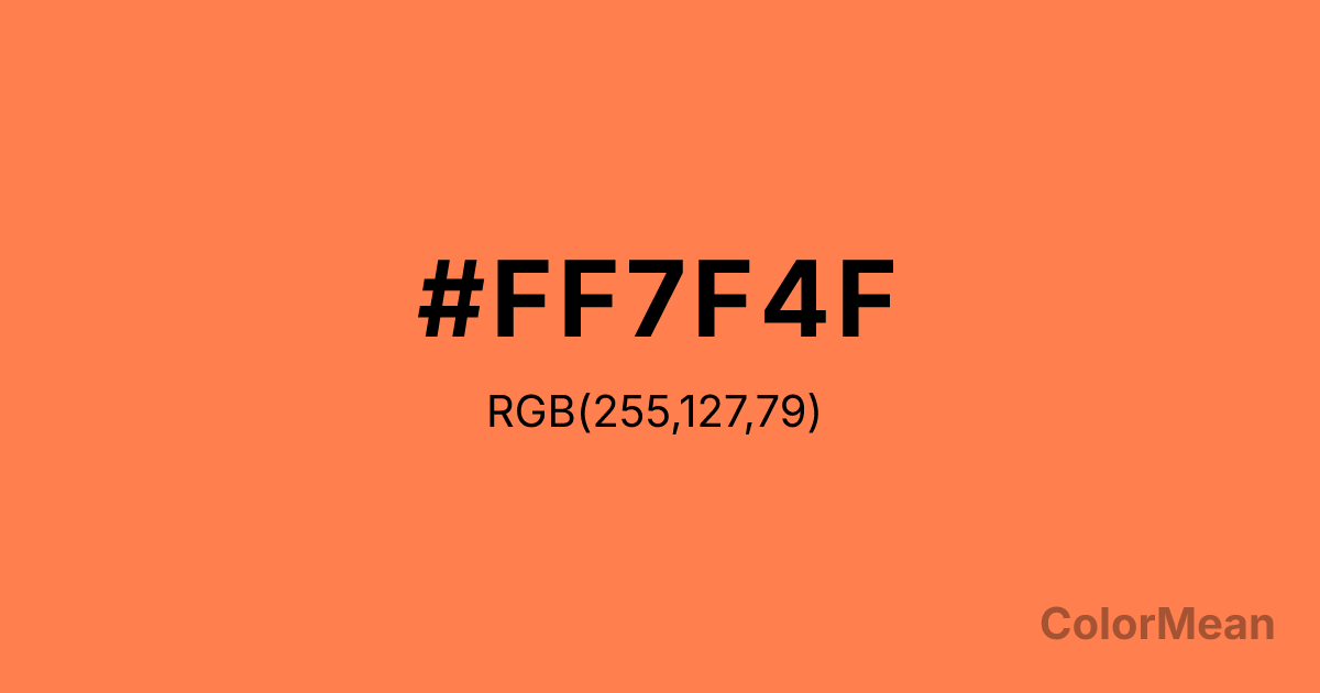 Color swatch image showing #FF7F4F with RGB(255,127,79) values