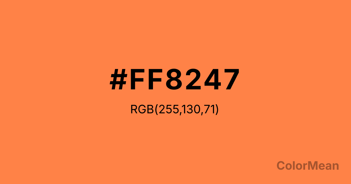 Color swatch image showing Sienna 1 (#FF8247) with RGB(255,130,71) values