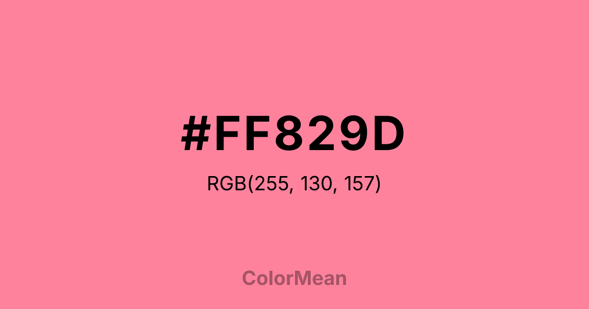 Color swatch image showing #FF829D with RGB(255,130,157) values