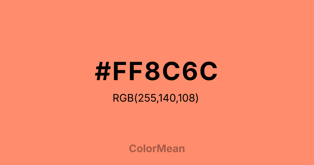 Color swatch image showing #FF8C6C with RGB(255,140,108) values