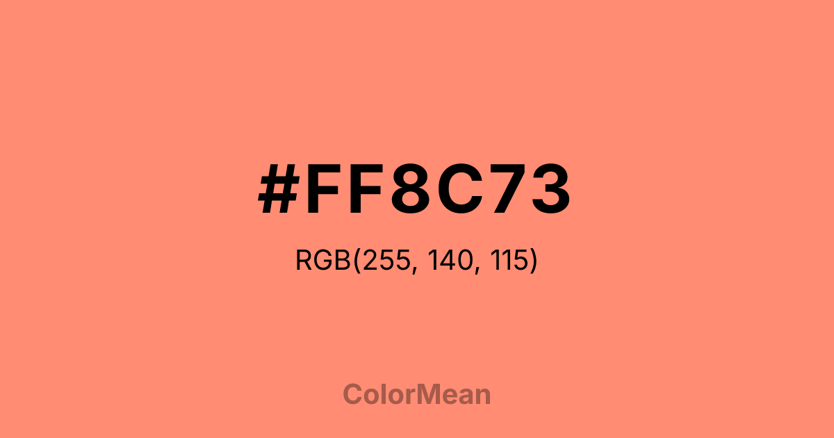 Color swatch image showing #FF8C73 with RGB(255,140,115) values