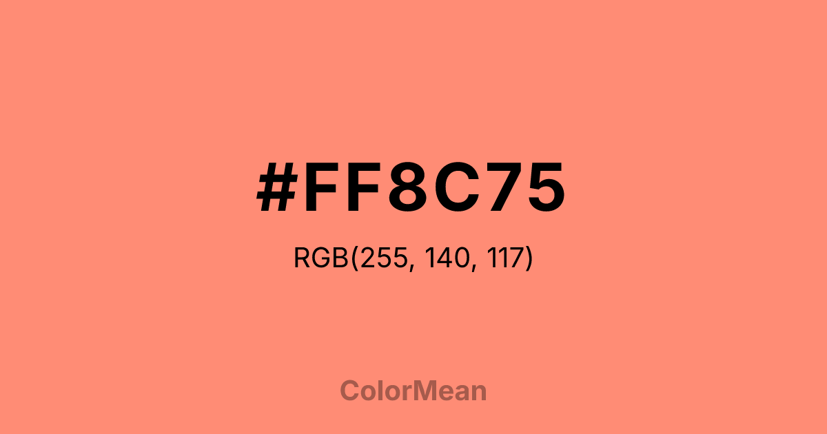 Color swatch image showing #FF8C75 with RGB(255,140,117) values