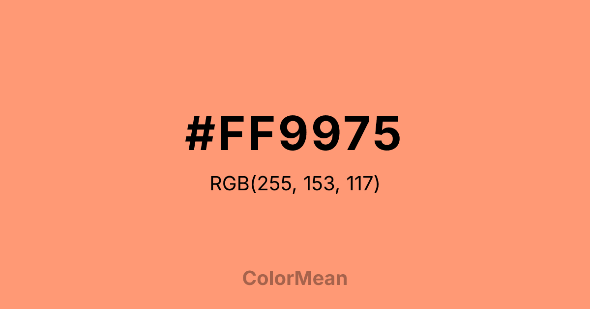 Color swatch image showing #FF9975 with RGB(255,153,117) values