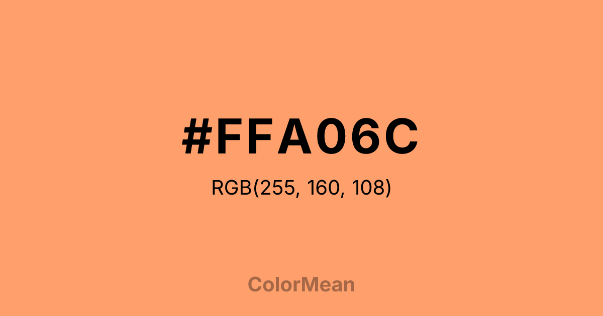 Color swatch image showing #FFA06C with RGB(255,160,108) values