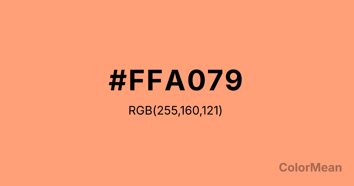 Color swatch image showing #FFA079 with RGB(255,160,121) values