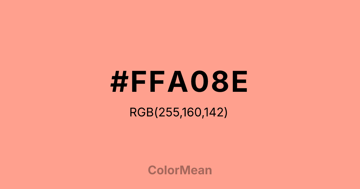 Color swatch image showing #FFA08E with RGB(255,160,142) values