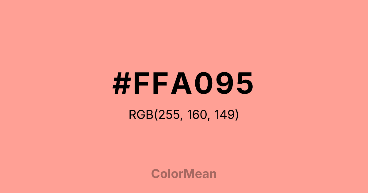 Color swatch image showing #FFA095 with RGB(255,160,149) values