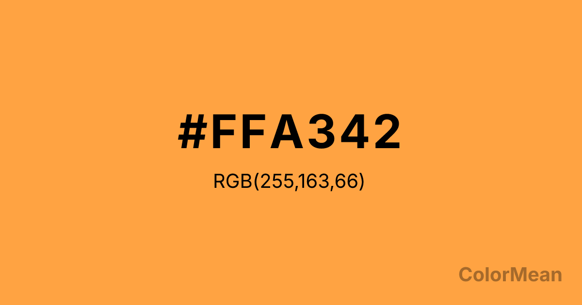 Color swatch image showing #FFA342 with RGB(255,163,66) values