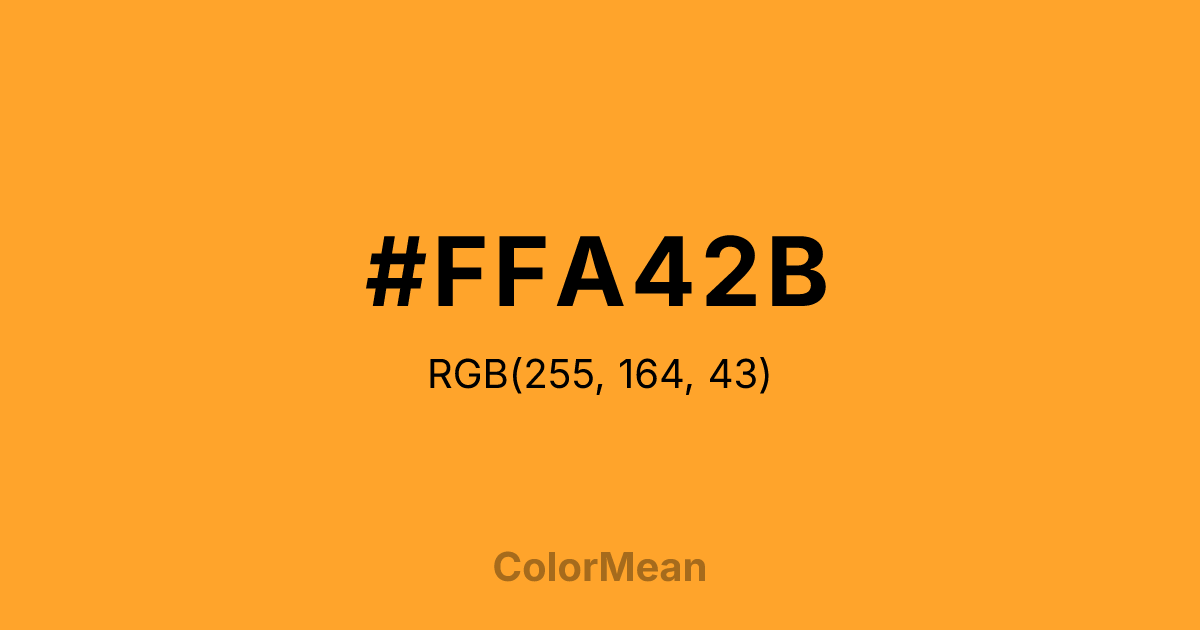 Color swatch image showing #FFA42B with RGB(255,164,43) values