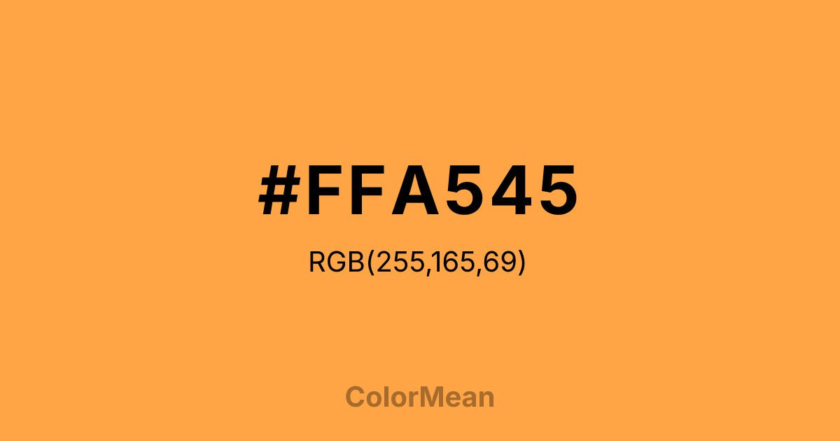 Color swatch image showing #FFA545 with RGB(255,165,69) values
