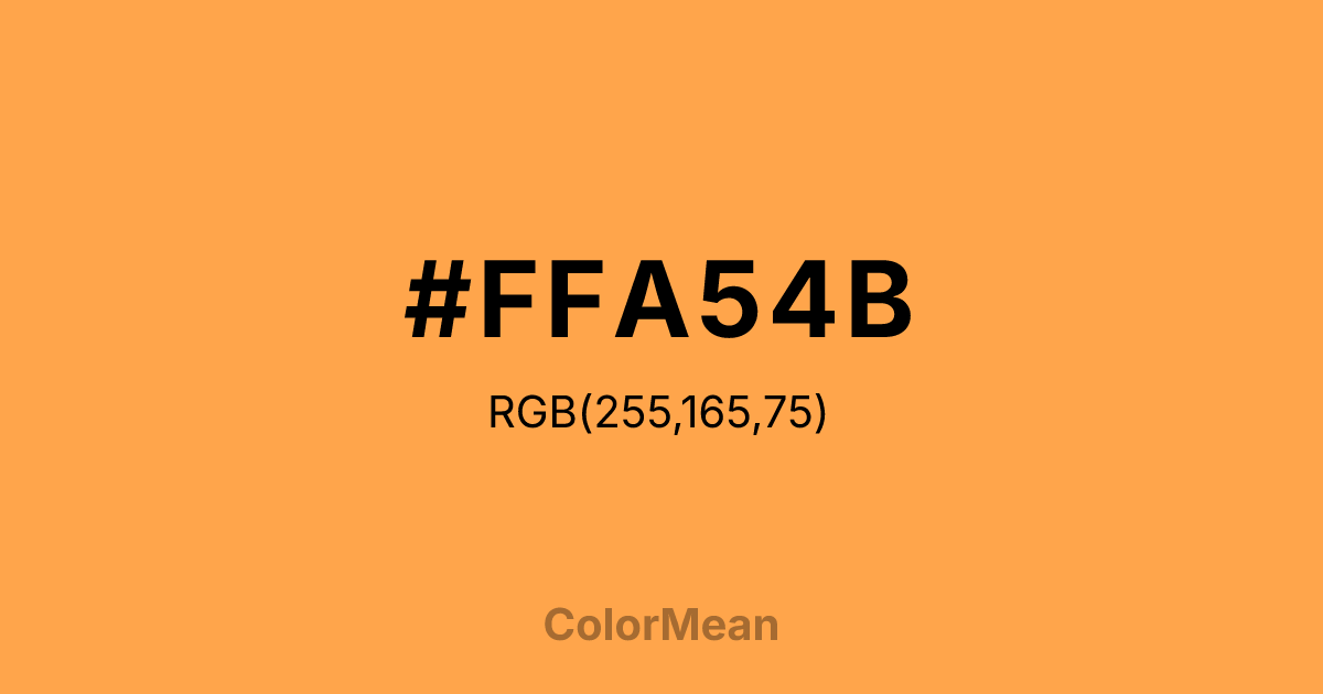 Color swatch image showing #FFA54B with RGB(255,165,75) values
