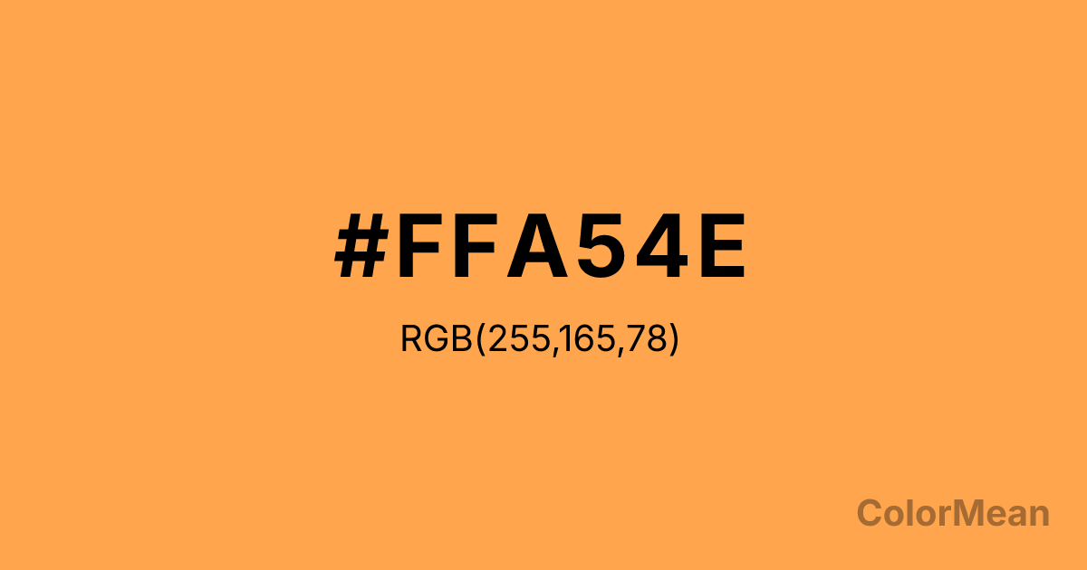 Color swatch image showing #FFA54E with RGB(255,165,78) values
