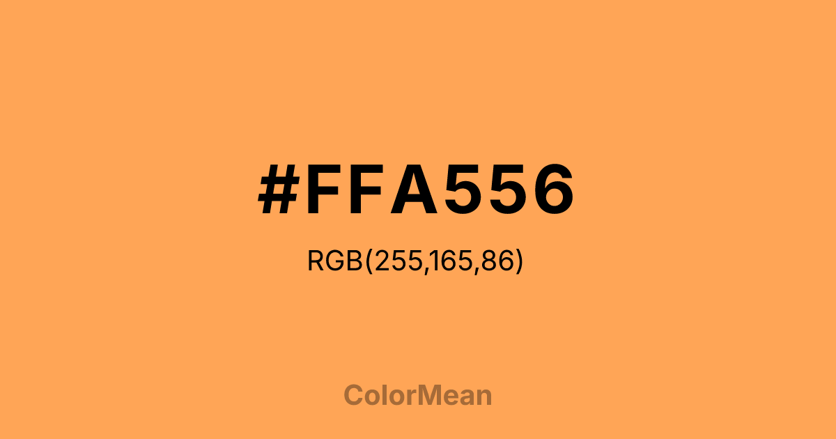 Color swatch image showing #FFA556 with RGB(255,165,86) values