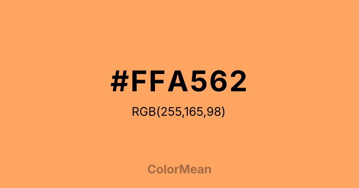 Color swatch image showing #FFA562 with RGB(255,165,98) values