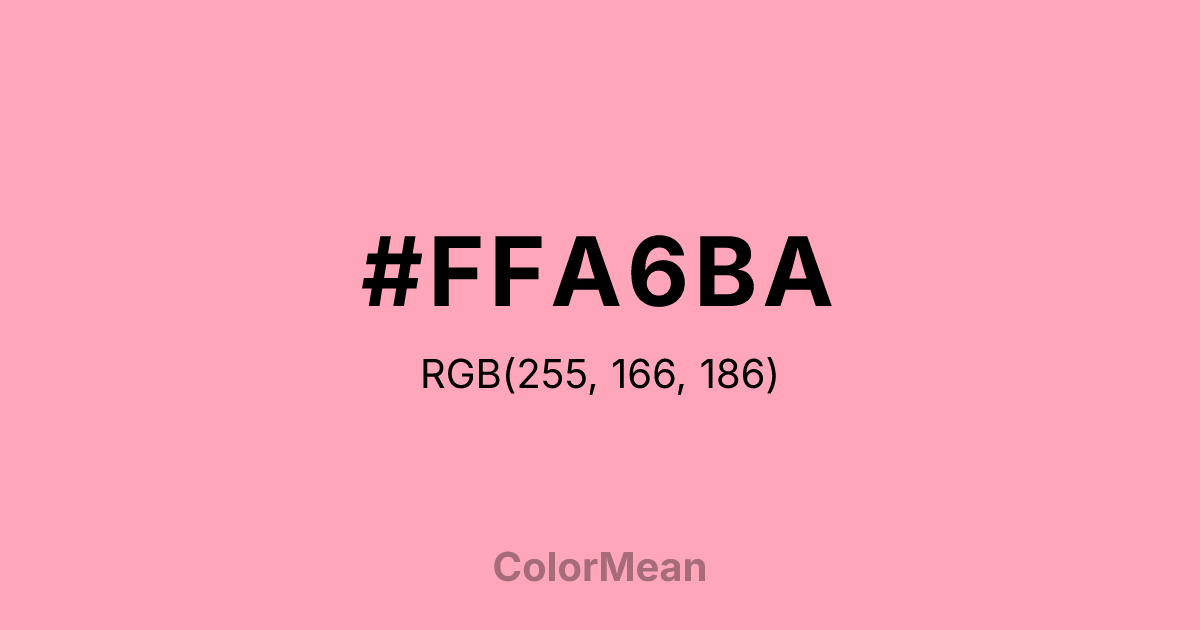 Color swatch image showing #FFA6BA with RGB(255,166,186) values