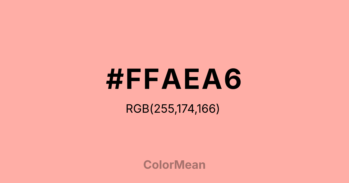 Color swatch image showing #FFAEA6 with RGB(255,174,166) values