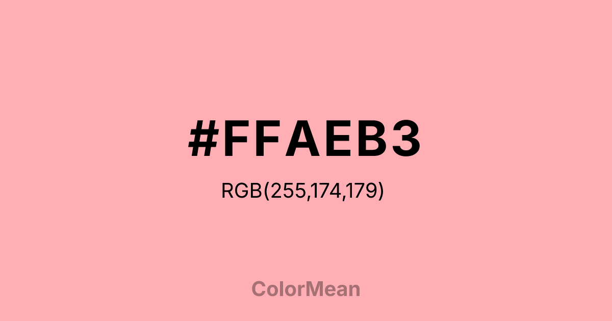 Color swatch image showing #FFAEB3 with RGB(255,174,179) values