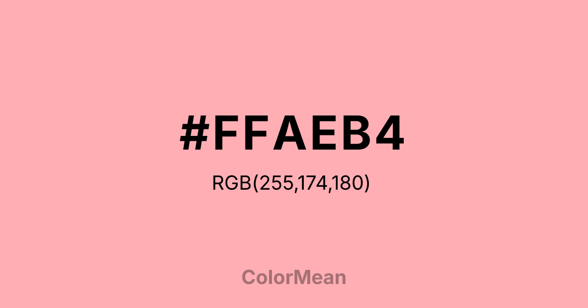 Color swatch image showing #FFAEB4 with RGB(255,174,180) values