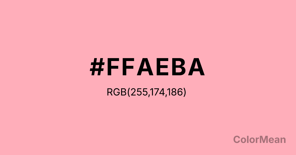 Color swatch image showing #FFAEBA with RGB(255,174,186) values