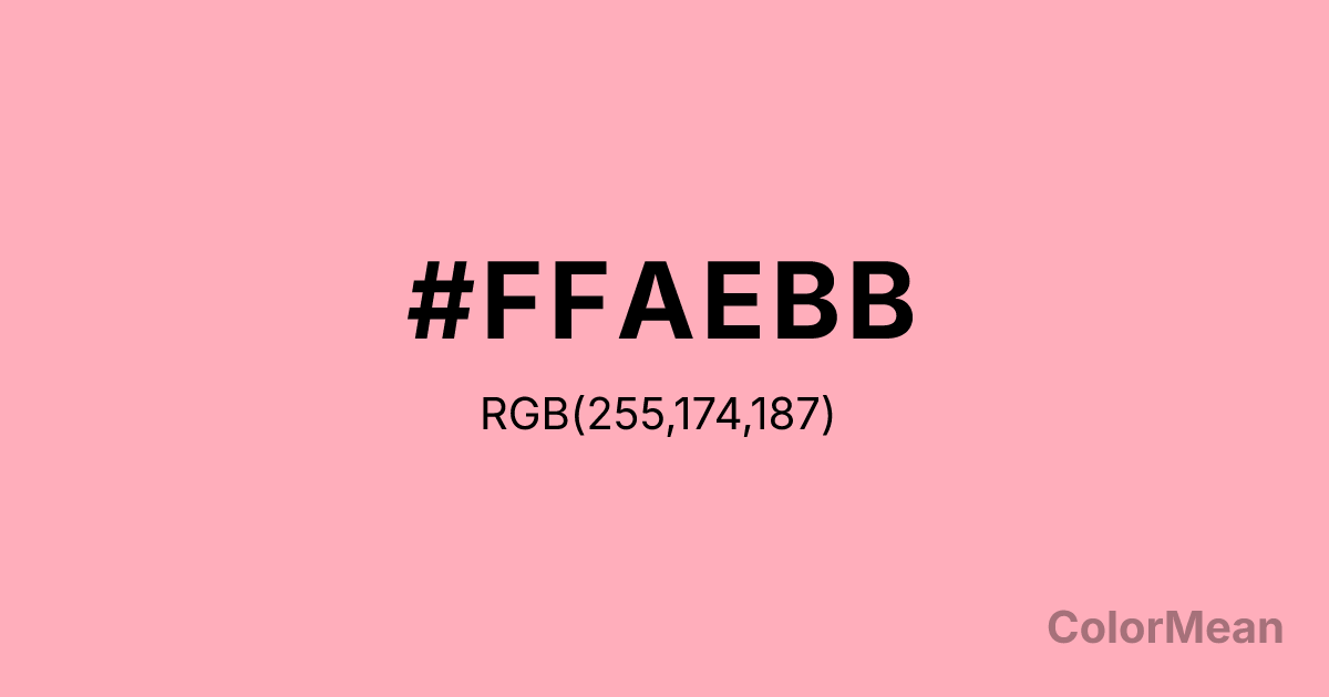 Color swatch image showing #FFAEBB with RGB(255,174,187) values