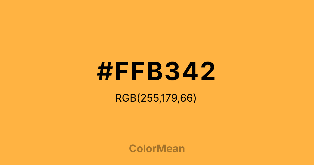 Color swatch image showing #FFB342 with RGB(255,179,66) values