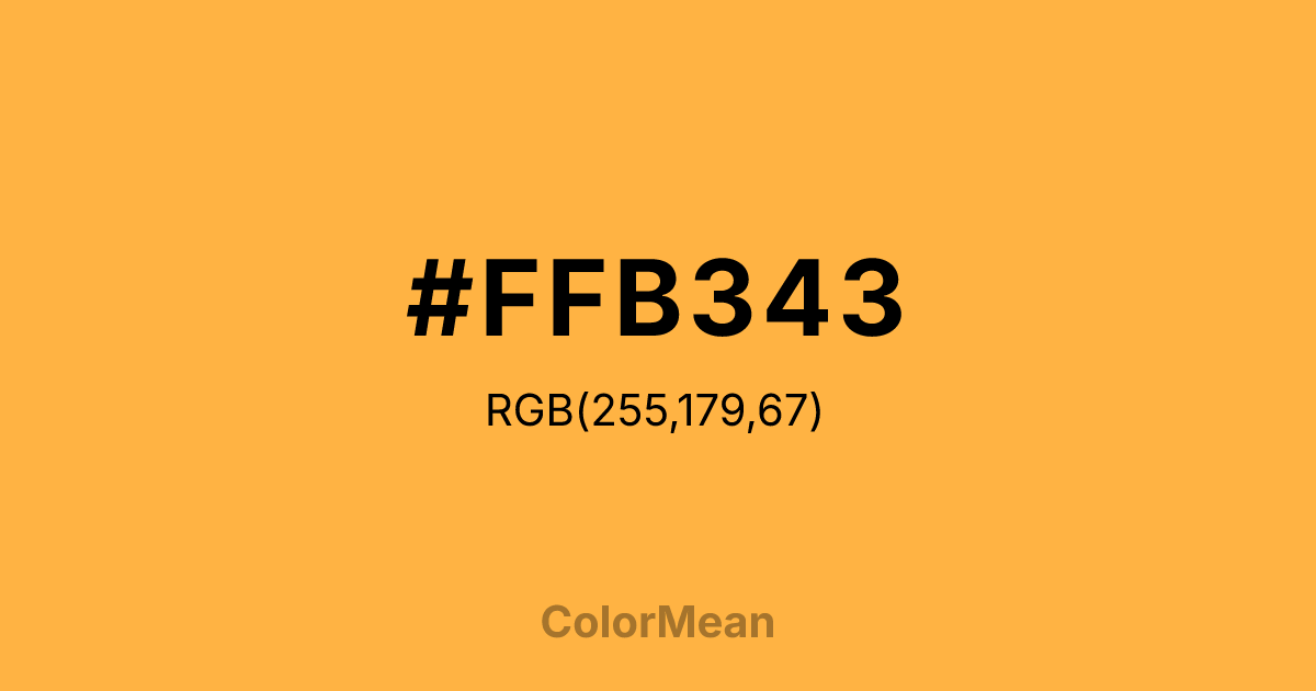 Color swatch image showing #FFB343 with RGB(255,179,67) values