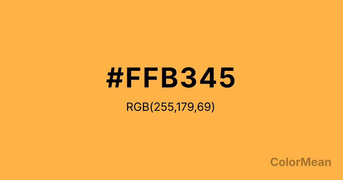 Color swatch image showing #FFB345 with RGB(255,179,69) values