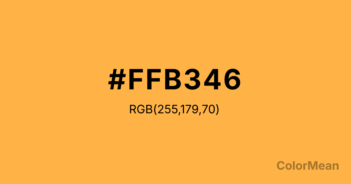 Color swatch image showing #FFB346 with RGB(255,179,70) values