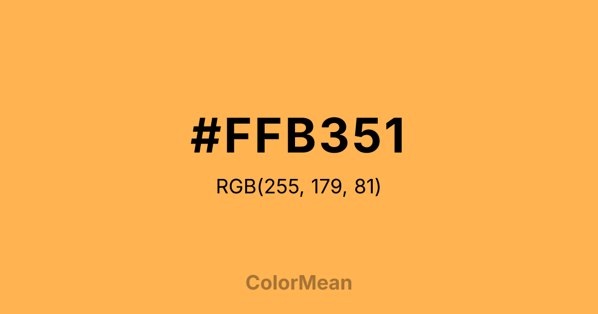 Color swatch image showing #FFB351 with RGB(255,179,81) values