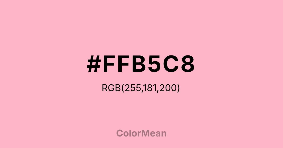 Color swatch image showing #FFB5C8 with RGB(255,181,200) values