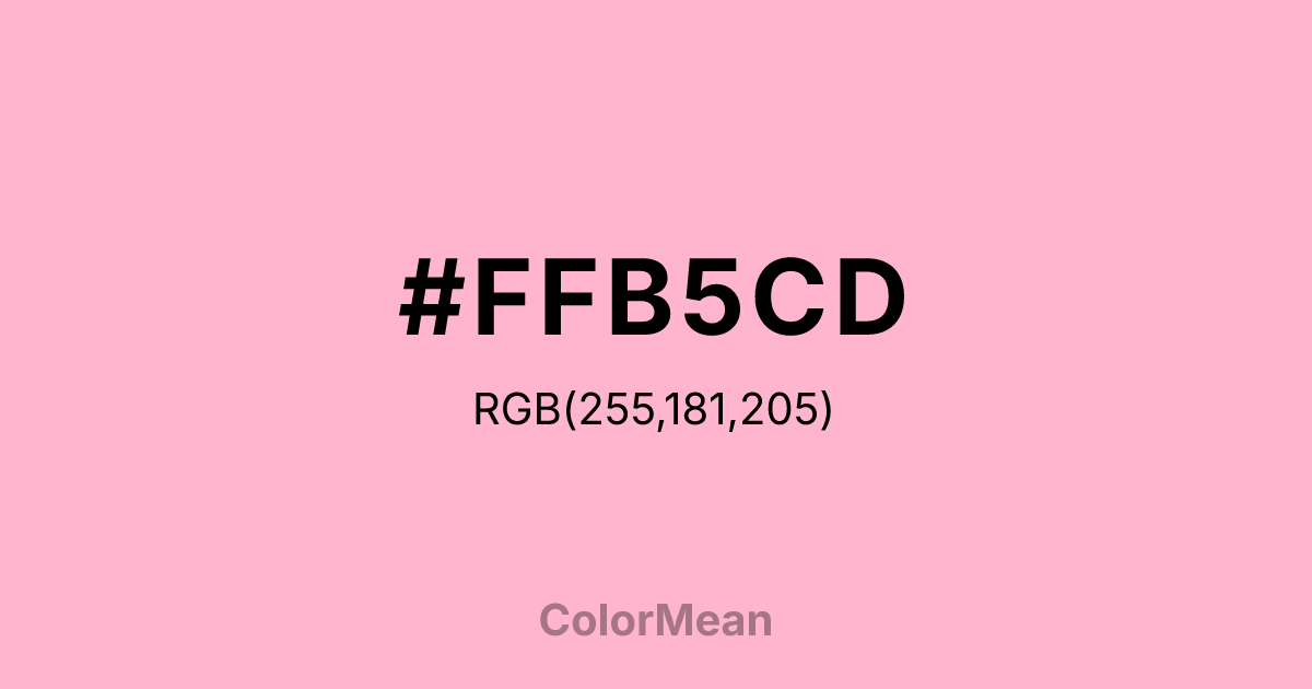 Color swatch image showing #FFB5CD with RGB(255,181,205) values