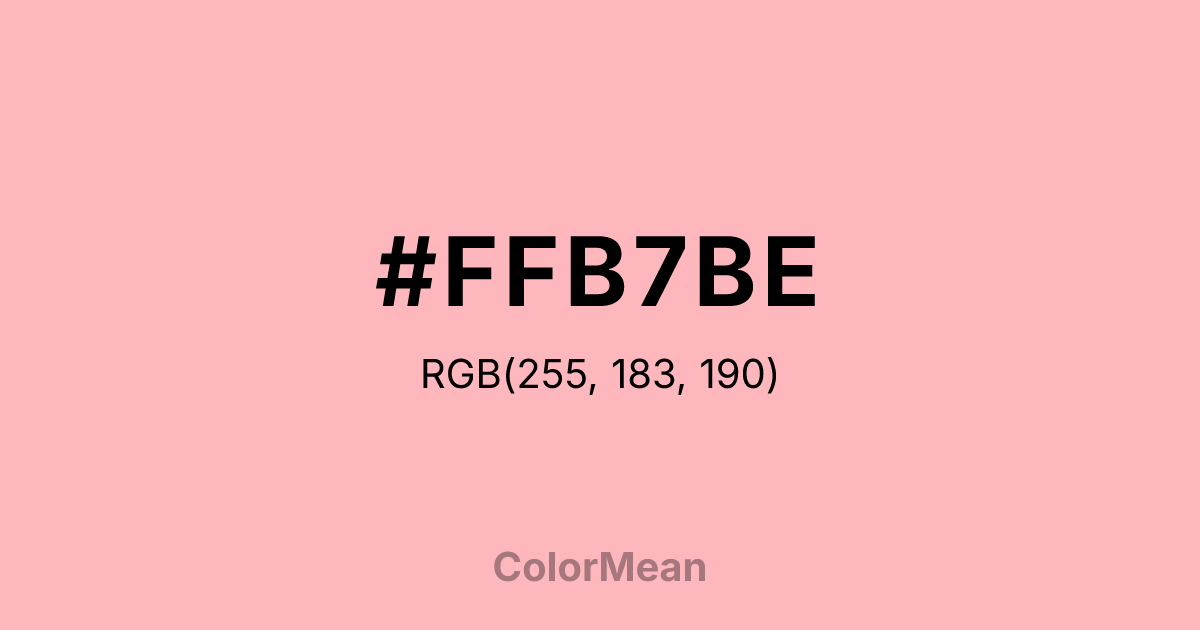 Color swatch image showing #FFB7BE with RGB(255,183,190) values