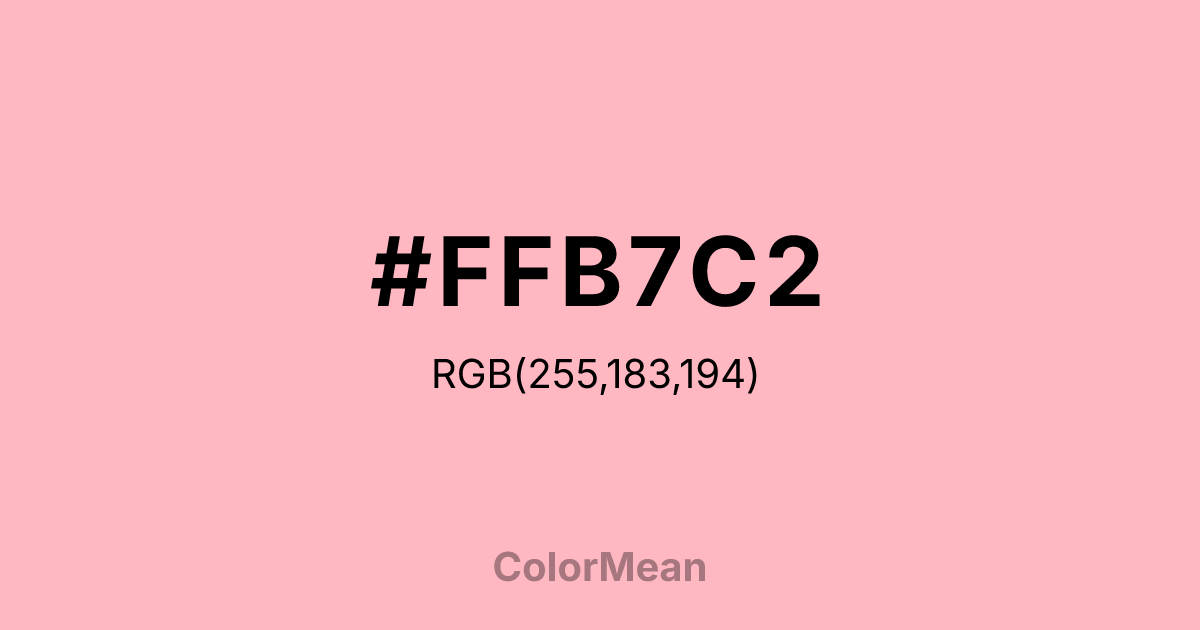 Color swatch image showing #FFB7C2 with RGB(255,183,194) values