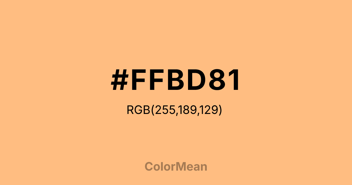 Color swatch image showing #FFBD81 with RGB(255,189,129) values