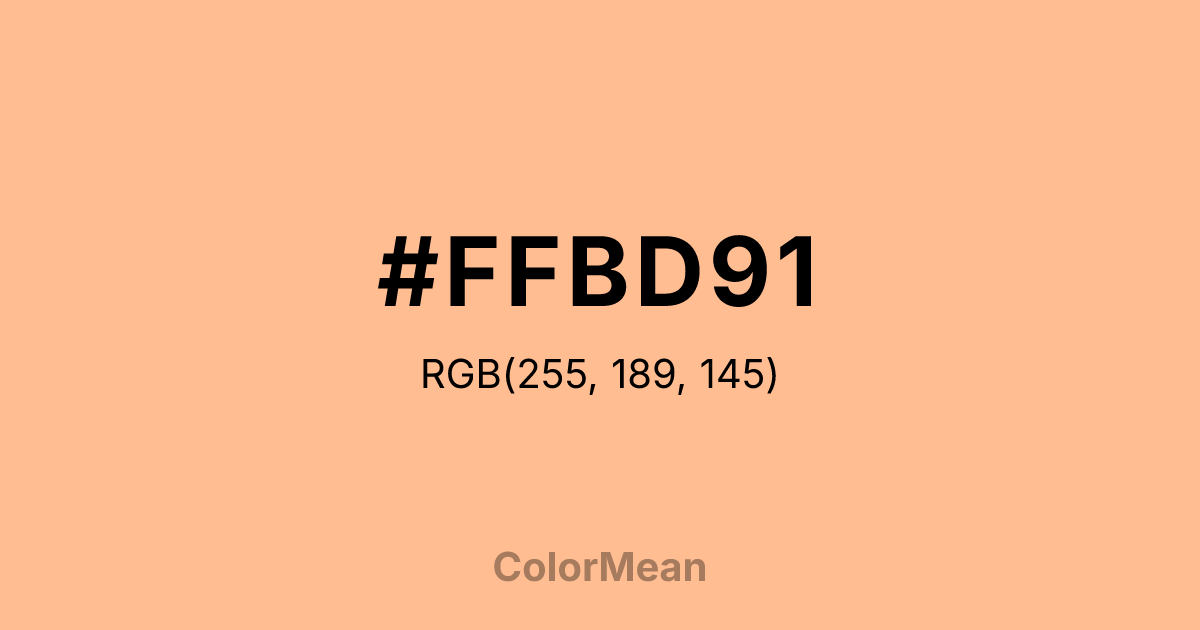 Color swatch image showing #FFBD91 with RGB(255,189,145) values