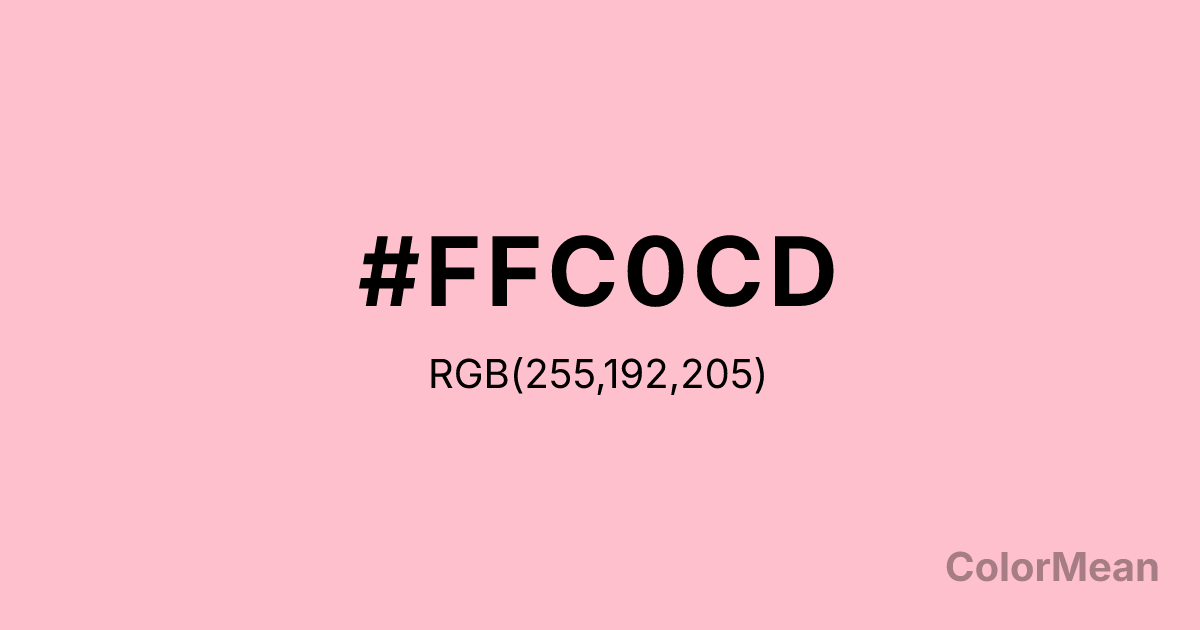Color swatch image showing #FFC0CD with RGB(255,192,205) values