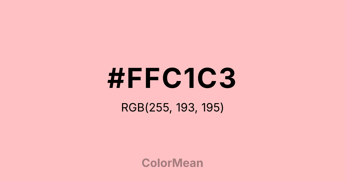 Color swatch image showing #FFC1C3 with RGB(255,193,195) values